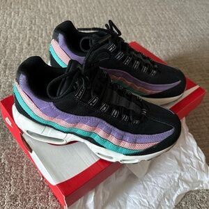 Nike Women's Air Max 95 Black with Purple and Pink Accents